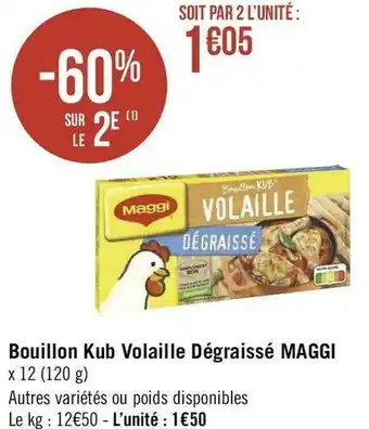 Géant Casino Maggi bouillon kub volaille dégraissé offre