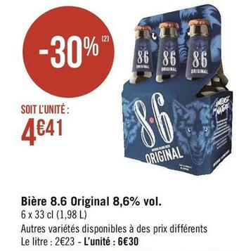 Bière 8.6 original 8,6% vol.