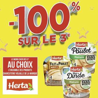 Géant Casino Herta bon plan sur l’ensemble des produits charcuterie volaille de la marque herta offre