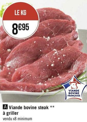 Viande bovine steak à griller
