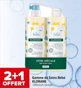 Carrefour Gamme de Soins Bébé KLORANE offre