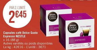 Nestlé capsules café dolce gusto espresso