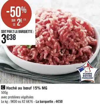 Géant Casino Haché au bœuf 15% mg offre