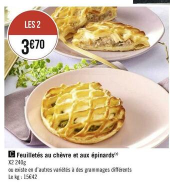 Feuilletés au chèvre et aux épinards