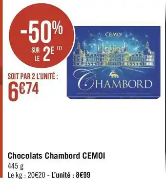 Géant Casino Cemoi chocolats chambord offre