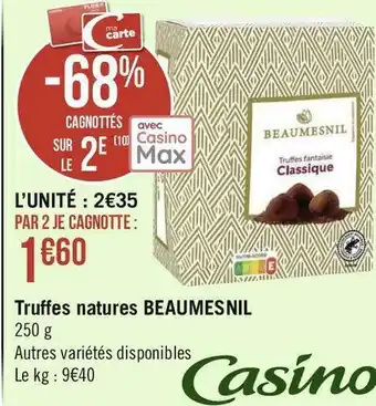 Beaumesnil truffes natures