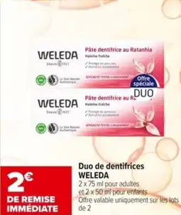 Carrefour Duo de dentifrices WELEDA offre