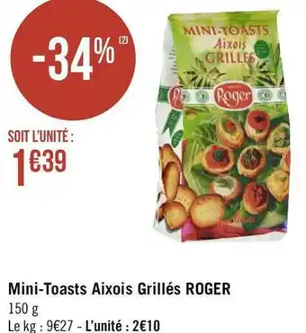 Roger mini-toasts aixois grillés
