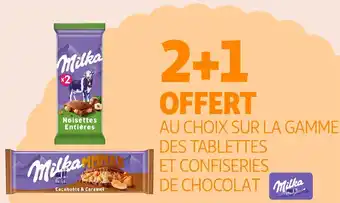 Auchan Au choix sur la gamme des tablettes et confiseries de chocolat milka offre