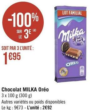 Géant Casino Milka chocolat milka oréo offre