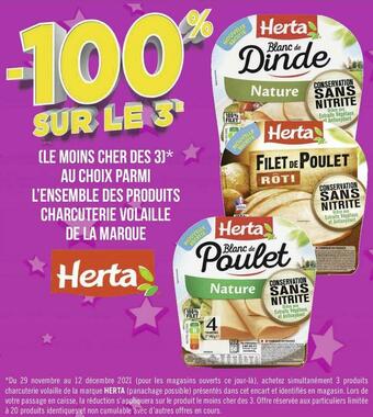 Géant Casino Herta bon plan l’ensemble des produits charcuterie volaille de la marque herta offre