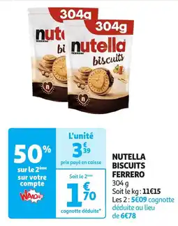 Auchan Nutella biscuits ferrero offre