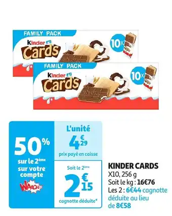 Auchan Kinder cards offre