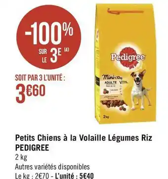 Géant Casino Pedigree petits chiens à la volaille légumes riz offre