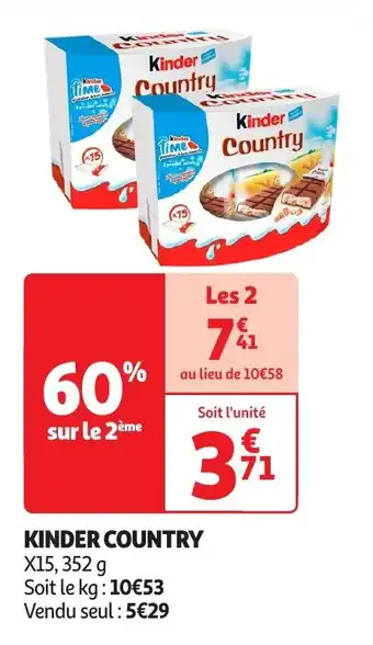 Auchan Kinder country offre