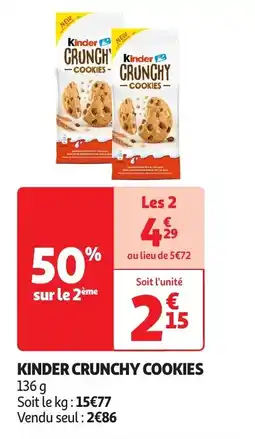 Auchan Kinder crunchy cookies offre