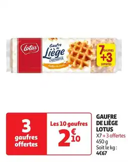 Auchan Gaufre de liège lotus offre