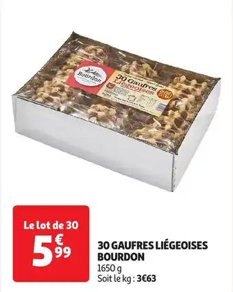 Auchan 30 gaufres liégeoises bourdon offre