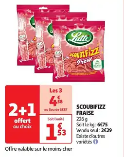 Auchan Scoubifizz fraise offre