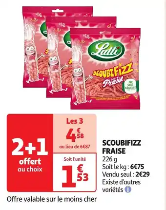 Auchan Scoubifizz fraise offre