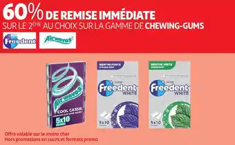 Auchan Sur la gamme de chewing-gums offre