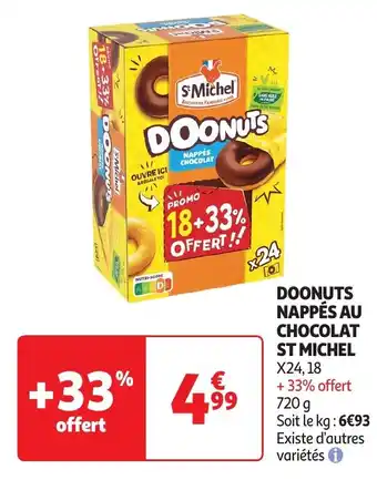 Auchan Doonuts nappés au chocolat st michel offre