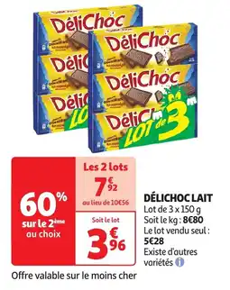 Auchan Délichoc lait offre