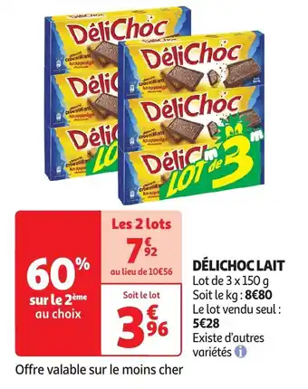 Auchan Délichoc lait offre