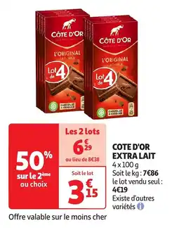 Auchan Cote d'or extra lait offre