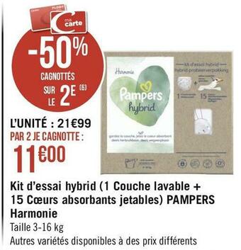Pampers kit d’essai hybrid (1 couche lavable + 15 cœurs absorbants jetables)