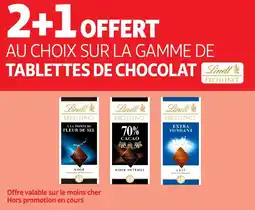 Auchan Au choix sur la gamme de tablettes de chocolat lindt offre