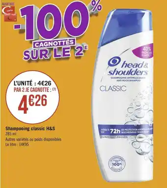 Géant Casino H&s shampooing classic offre