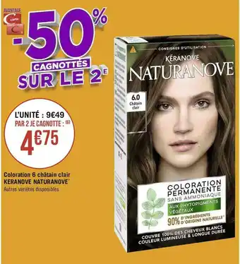 Géant Casino Keranove naturanove coloration 6 châtain clair * offre