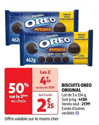 Auchan Biscuits oreo original offre