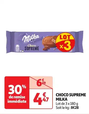 Auchan Choco supreme milka offre