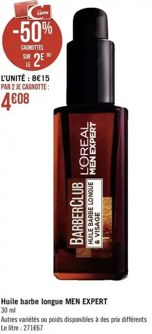 Géant Casino L'oréal huile barbe longue offre