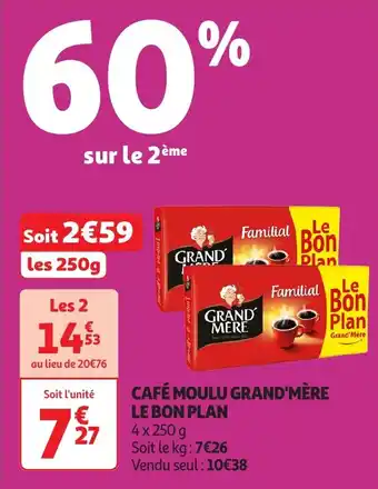 Auchan Café moulu grand'mère le bon plan offre