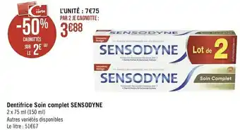 Géant Casino Sensodyne dentifrice soin complet offre