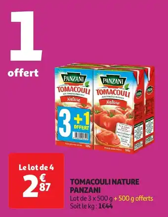 Auchan Tomacouli nature panzani offre