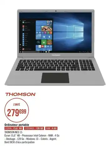 Géant Casino Thomson ordinateur portable offre
