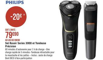 Philips set rasoir series 3000 et tondeuse précision