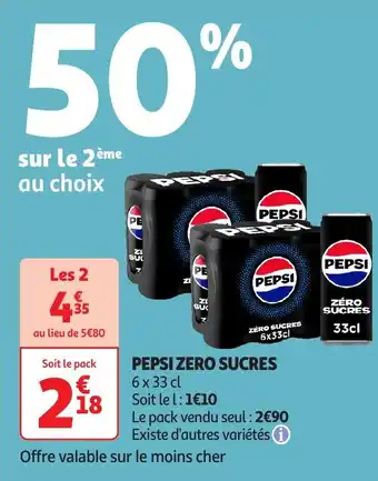 Auchan Pepsi zero sucres offre