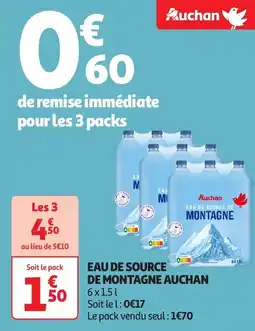 Auchan Eau de source de montagne auchan offre