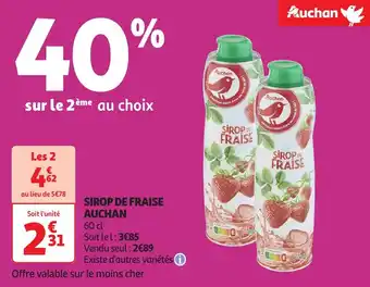 Auchan Sirop de fraise auchan offre