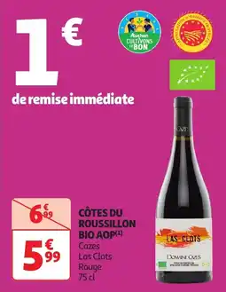 Auchan Côtes du roussillon bio aop offre