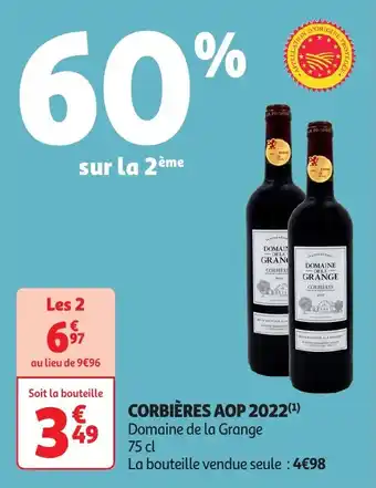 Auchan Corbières aop 2022 offre