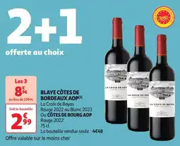 Auchan Blaye côtes de bordeaux aop ou côtes de bourg aop offre