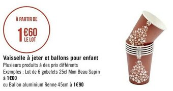 Géant Casino Vaisselle à jeter et ballons pour enfant offre