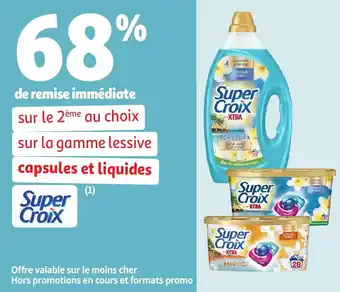 Auchan Sur la gamme lessive capsules et liquides offre