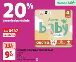 Auchan Culottes sensitive auchan baby offre